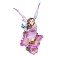 thumbnail image 4 of Whimsical Fantasy Fuchsia Pink Flower Fairy With Blue Butterfly Figurine, 4 of 9