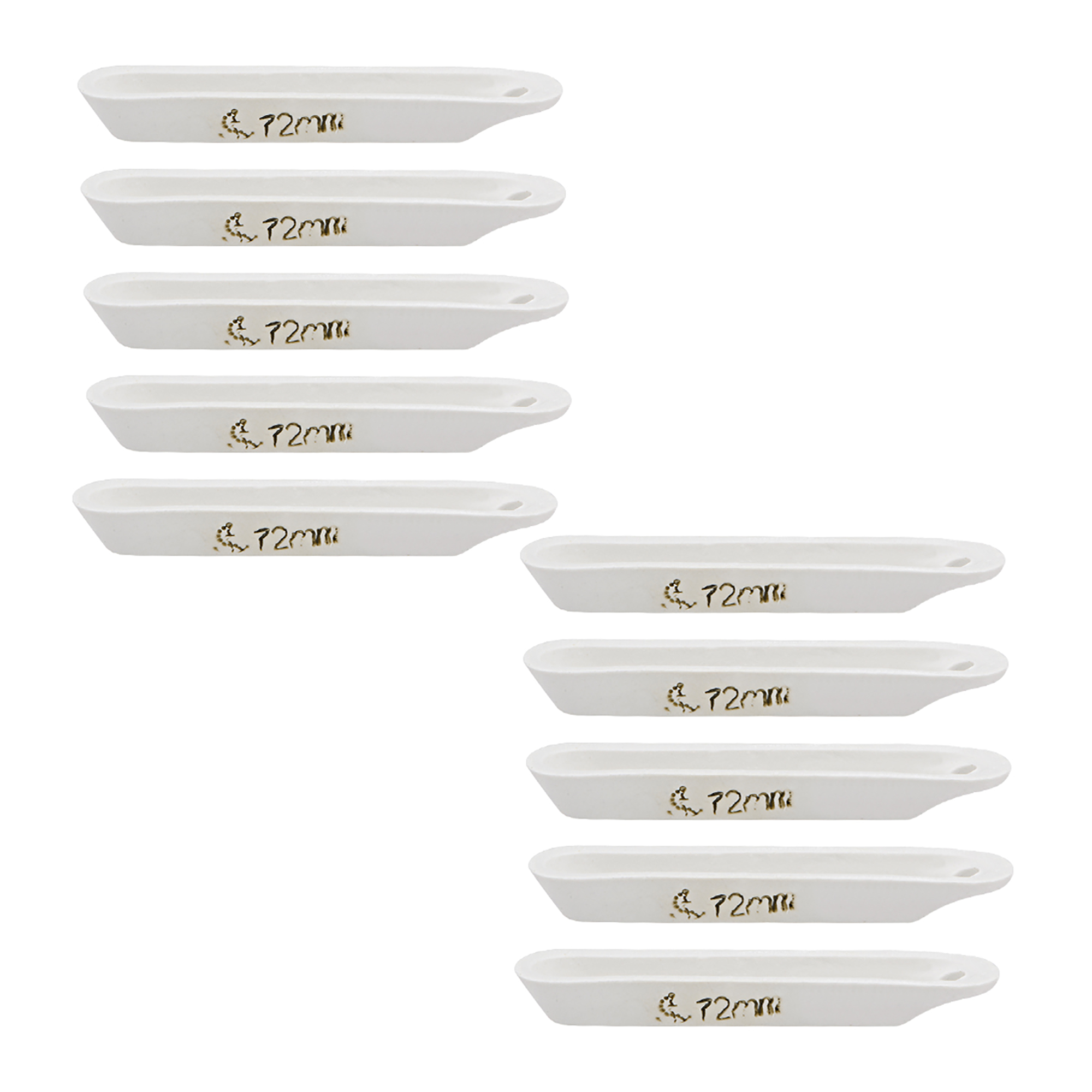 1.8ml 72x11x9mm 45% Alumina Crucible Boat Sample Holder Furnaces 10 Pack