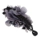 thumbnail image 1 of 1 pinza para el pelo con forma de plátano, con flores de tela y cuentas, accesorio para el cabello para mujeres y niñas (gris), 1 of 7