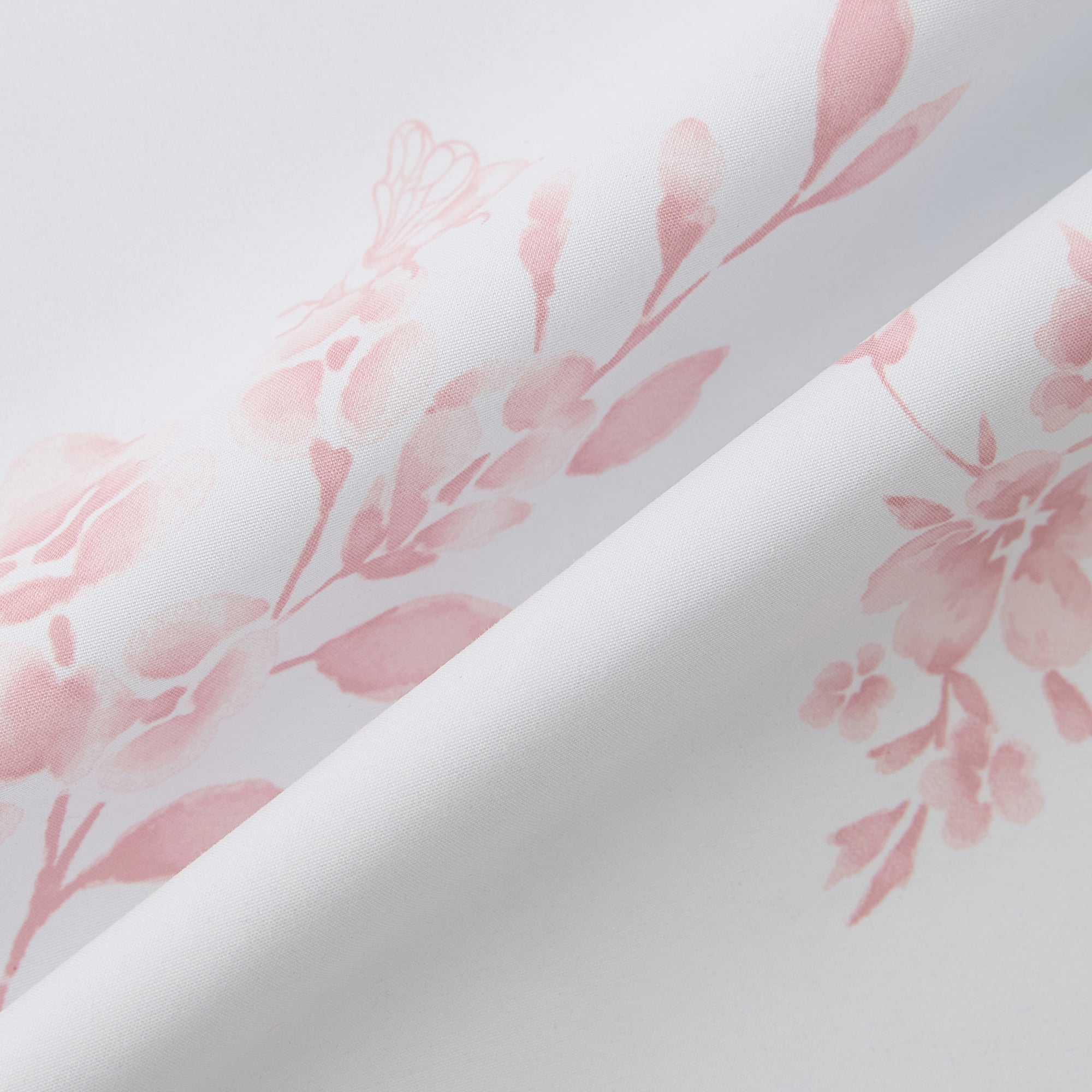 Ecologee Butterfly 100% Blackout Rod Pocket Back Tab Single Curtain Panel, Pink, 40" W x 63" L