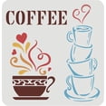 thumbnail image 1 of Plantilla para taza de café de 30 x 30 cm (11,8 x 11,8 pulgadas), reutilizable, para dibujo de café, de plástico PET. Plantilla para pintar tazas de café y decorar tu propia cafetería., 1 of 6