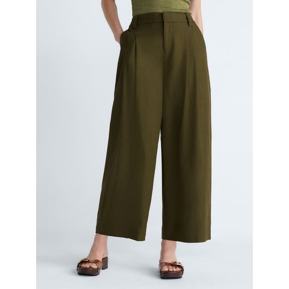 Scoop Women’s Pleated Barrel Pants, 25'' Inseam, Sizes 0-26W
