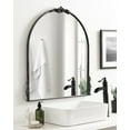 thumbnail image 6 of Kate and Laurel Myrcelle Traditional Arched Mirror, 30 x 32, Black, Decorative Large Arch Mirror with Ornate Garland Detailing along the Crown and Edges of the Frame, 6 of 7