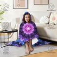 thumbnail image 4 of Wearable Blanket,Purple Blue Tie Dye Pattern Hooded Wearable Flannel Blanket for Adults & Teens,Winter Poncho Shawl Wrap Cape Cozy Anti-Pill,60"x80", 4 of 5