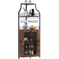 thumbnail image 1 of Industrial 5 niveles de esquina bar gabinete con glass holder - estilo rural liquor gabinete con estante y door para home bar, coffee bars, 1 of 9