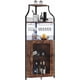 thumbnail image 1 of Industrial 5 niveles de esquina bar gabinete con glass holder-estilo rural liquor gabinete con estante y door para home bar coffee bars, 1 of 8