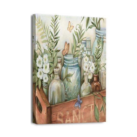 12x16 Dragonfly and Floral Rustic Wall Art Aesthetically Pleasing Farmhouse Design, Ideal Decor for Bathroom, Living Room or Bedroom