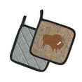 thumbnail image 2 of Carolines Treasures BB1127-BL-BN-PTHD Buffalo Faux Burlap and Brown Pair of Pot Holders , 7.5HX7.5W, multicolor, 2 of 3