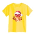 thumbnail image 3 of Staki Girls Santa Shirt Girls Kids Merry Christmas Shirt Funny Xmas Graphic Long Sleeve Tee Holiday Casual Tops(Yellow,13-14 Years), 3 of 3