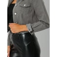 thumbnail image 4 of INSPIRE CHIC Women's Button Down Long Sleeves Cropped Denim Jacket, 4 of 6