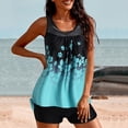 thumbnail image 2 of Two Piece Mesh Tankini Swimsuits for Women Rushed Bathing Suits Blouson Swim Top with Bikini Bottoms Teen Girl, 2 of 9