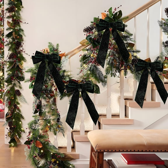 Christmas Garlands Norfolk Pine Christmas Tree Cane Decorations Bows