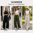 thumbnail image 5 of HappyYEE Cargo Pants for Women Oversized Wide Leg Dance Bottoms Loose Fits Lightweight Fashion Sports Trousers Streetwear XL, 5 of 7