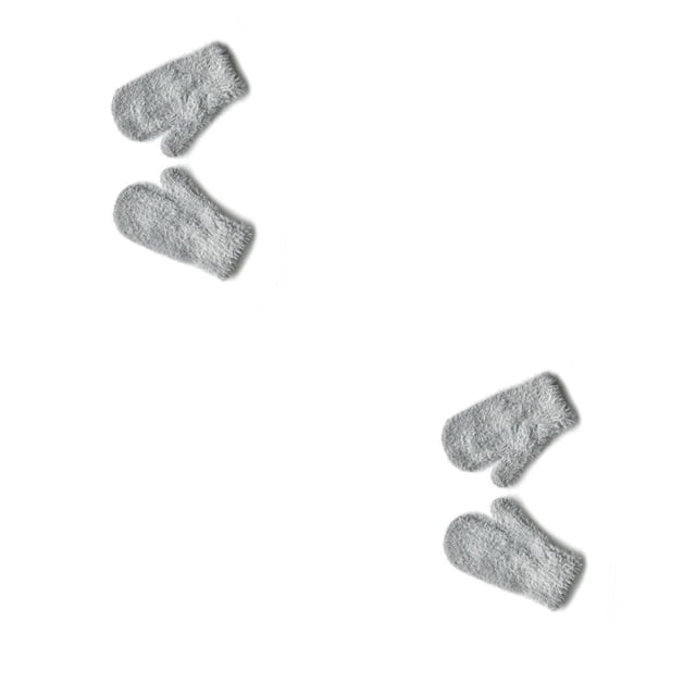 Qarigey 1 par de manoplas para niños pequeños, bonitas y cómodas, para mantener el calor, cubierta para los dedos, accesorio de ropa para gris claro 2Conjunto