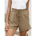 thumbnail image 4 of ANRABESS High Waisted Shorts for Women Summer Drawstring Paperbag Waist Shorts, Loose Wide Leg Lounge Beach Shorts with Pockets, 4 of 8