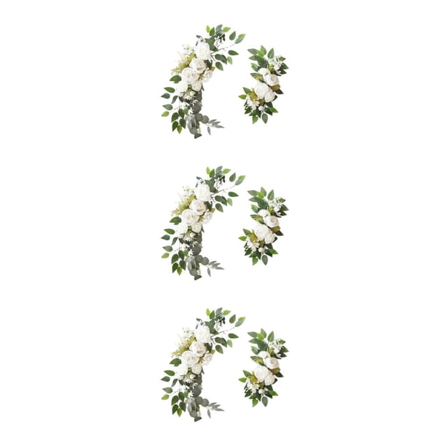 Cateissary 2x Wedding Arch Flowers Welcome Sign Leaves Ceremony Decor Type1