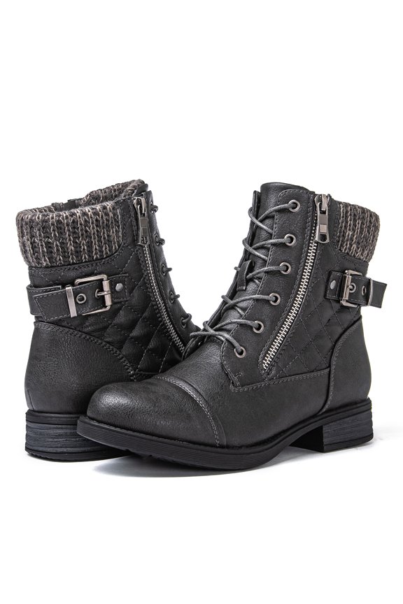 GLOBALWIN Women's Combat Boots Grey Boots For Women 8.5M