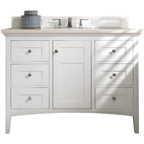 James Martin Vanities 527-V48-BW-3EJP Palisades 48" Free Standing Single Basin Vanity Set