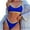 Blue Womens Bikini Sets Clearance, variant on BSDJILFG Plus Size Bikini for Women Summer Bathing Suits ,Color Blocked Wire-Free 1/2 Cups Sports Bra and Cheeky Brief