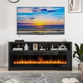 thumbnail image 2 of Vitesse 65 Inches Fireplace TV Stand with 60" Electric Fireplace Up to 75" TV. Modern Wooden Entertainment Center with Open Shelve Storage,TV Console Table for Living Room, 2 of 6