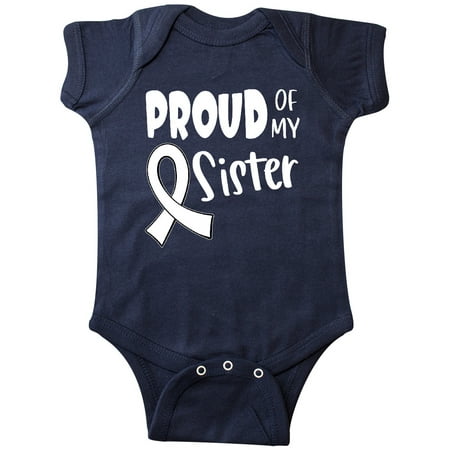 

Inktastic Proud of my Sister Blindness Awareness White Ribbon Gift Baby Boy or Baby Girl Bodysuit