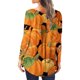 thumbnail image 5 of Blusa informal de manga larga con botones abiertos y cuello redondo para mujer, holgada, plisada, para Halloween Pompotops FGAJ4565, 5 of 5
