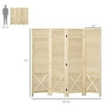 thumbnail image 5 of Spaco 4 Panel Pegboard Display Room Divider, 4.7FT Tall Portable Folding Privacy Screen, Wood Room Divider for Indoor as Home Office, Brown, 5 of 7