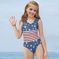 thumbnail image 5 of FOR U DESIGNS Comfortable Toddler Girl Bathing Suit American Flag One Piece Gymnastics Leotards Dancing Athletic Outfits Fashion Sleeveless Swimsuit Size 3-4, 5 of 8