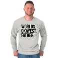thumbnail image 5 of Worlds Okayest Father Funny Dad Gift Men's Long Sleeve Tee T Shirt Brisco Brands M, 5 of 5