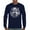 Navy Blue, variant on Snarling Wolf Portrait Long Sleeve T-shirt Fierce Monochrome Predator Alpha Wilderness Wild Animal Art Nature Forest