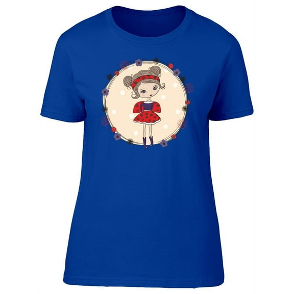 Smartprints Womens Graphic Tee - Girl In Ladybug Costume - Regular Fit 100% Cotton