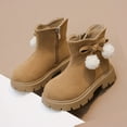 thumbnail image 2 of Children's Winter Solid Color Cropped Leather Boots British Style Boots, 2 of 7