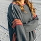thumbnail image 4 of Sudadera Sudadera informal de retazos con hombros caídos para mujer, ropa de calle diaria suave para mujer Ygjytge Gris oscuro T XL para Mujer, 4 of 5