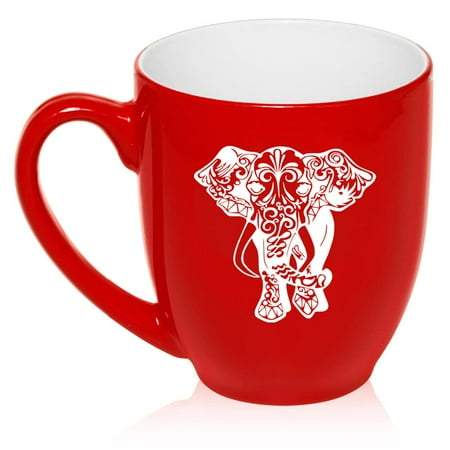 

Fancy Elephant Ceramic Coffee Mug Tea Cup Gift for Her Women Daughter Mom Wife Family Coworker Sister Grandma Friend Birthday Cute Friend Anniversary Elephant Lover (16oz Red)