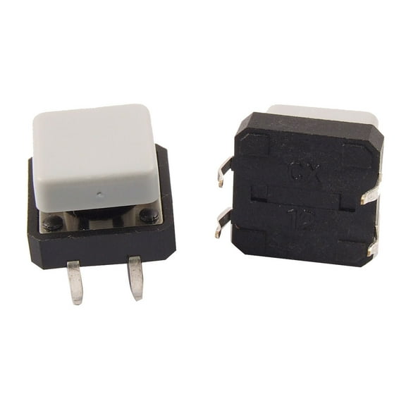 20x Momentary Tactile Push Button Switch 12x12x12mm 4 Pin DIP Through Hole w Cap