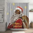 thumbnail image 7 of JOOCAR Merry Christmas Shower Curtains for Bathroom Black Santa Claus Holiday Decorations Christmas Bathroom Decor 72 x 72 inches, 7 of 7