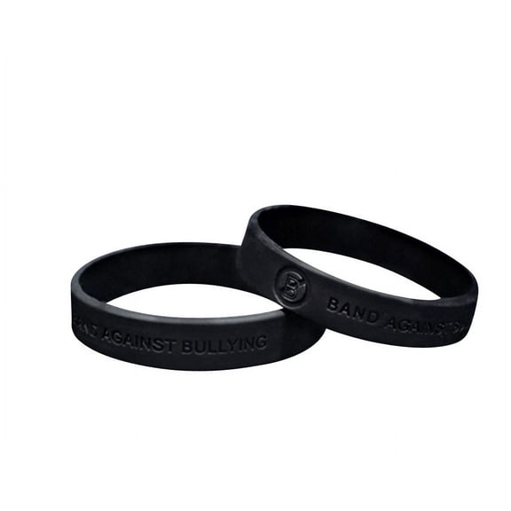 Bulk Black Band Against Bullying Silicone Bracelets (25 Bracelets)