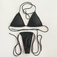 thumbnail image 4 of HomeGardon Summer Saving 2024 Bikini Sets for Women Two Piece Bikini Swimsuit Sexy Swimwear Halter String Triangle Bikini Sets Women's Ribbed Triangle Top Bathing Suits Cheeky Bikini Sets, 4 of 7