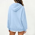 thumbnail image 6 of Weikingp Zip Up Hoodie Women Sweatshirt for Women Big Comfy Zip Up Hoodie Womens Quarter Zip Pullover Cropped Hoodie Pullover Hoodie Oversized Sweat Jackets Full Zip Hoodies Blue XL, 6 of 7