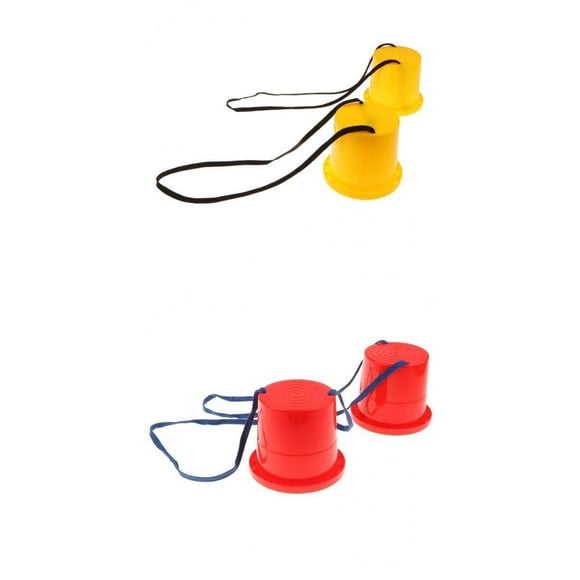 Entrenamiento de de Jardín de Infantes de Plástico, Zancos para Caminar, Libre, Regalos para Niños 2 pares rojo amarillo Yotijar Niños saltando zancos