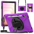 thumbnail image 2 of For Samsung Galaxy Tab S11 11 inch Case SM-X730 SM-X736, 360 Hand Strap, Shoulder Strap, Kickstand, Rugged Drop Protection, Purple, 2 of 7