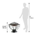 thumbnail image 5 of Blue Sky Outdoor Living 29” Round Steel Fire Pit; Porcelain Enamel Fire Bowl, Screen, Lift; Bronze, 5 of 7