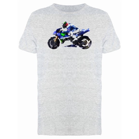 Polygonal Motorbike Racing Tee Men's -Image by Shutterstock