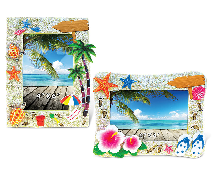 Tropical Decor Sunny Beach Photo Frame 6"x4" and Summer Photo Frame 4
