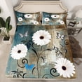 thumbnail image 2 of Manfei Kawaii Country Floral Full Size Sheets,Rustic Plant Flower Bed Sheets,Retro Graffiti Sheet Sets For Teens,Super Cozy Room Decor,4-Piece, 2 of 7