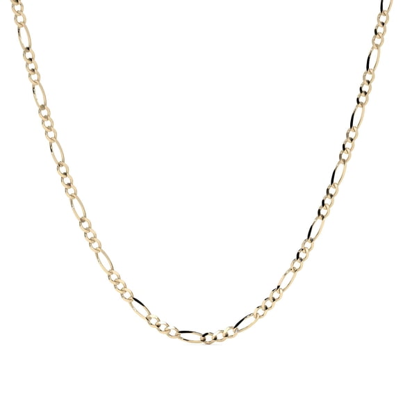 Cadena Italiana Figaro Solida De 10 Quilates 2.6 Mm, 60 Cm