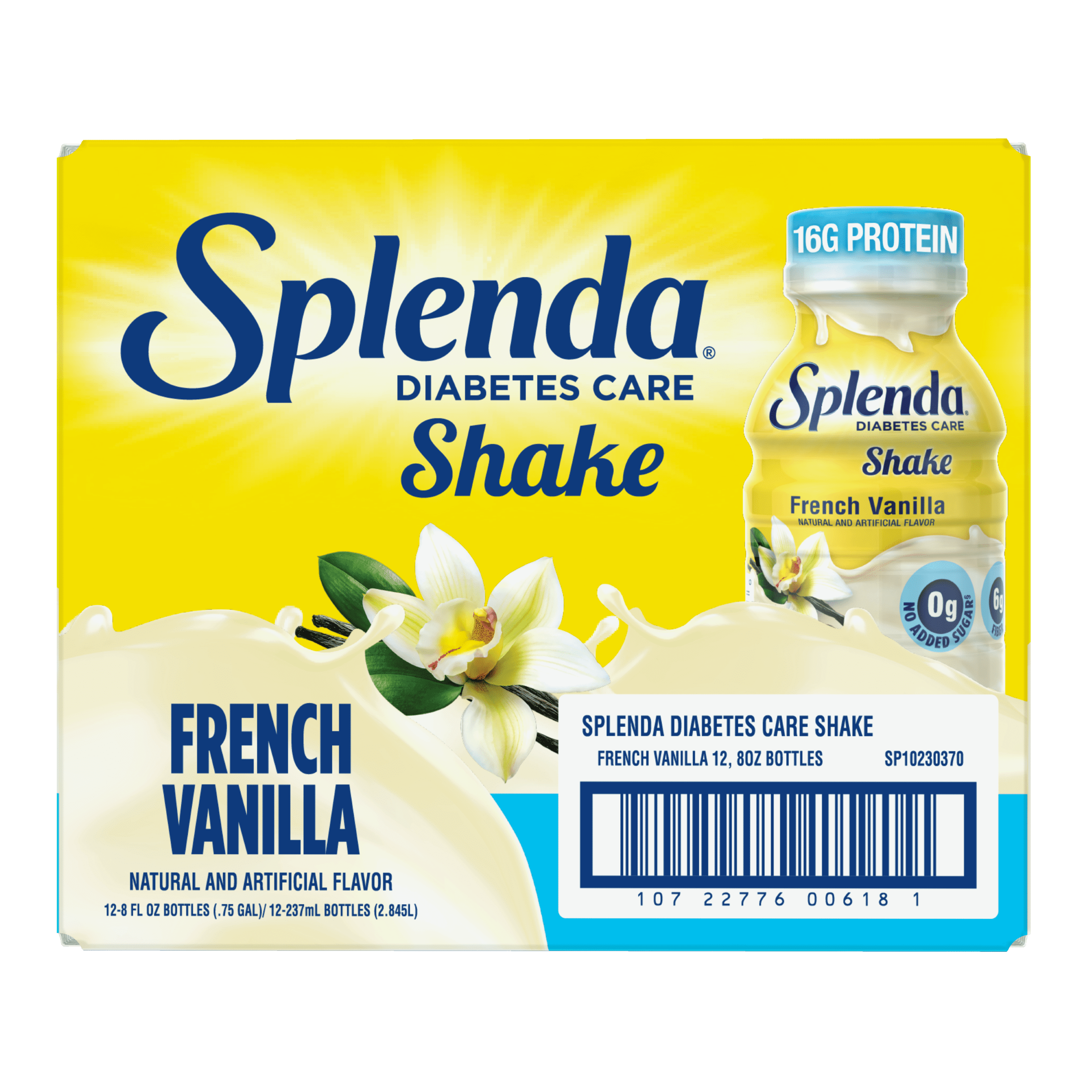 Splenda Diabetic Protein Shakes, Helps Manage Blood Sugar, French Vanilla, 8oz, 12 Pack