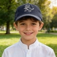 thumbnail image 2 of Ccpelsie Little/Big Kids Baseball Hat Girls and Boys Trucker Hat Toddler Sun Beach Cap Summer Mesh(Dark Blue,3-8 Years), 2 of 4