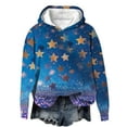 thumbnail image 2 of Girls Starry Sky Glitter Hoodie - Fleece-Lined Soft Stretch Polyester Spandex Multicolor Casual Sweatshirt for Girls 6-16,Size 9-10T, 2 of 5