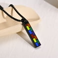 thumbnail image 3 of Joyería Colgante Rectangular Collar de Acero Inoxidable Acero Titanio Accesorios Gotero, 3 of 4